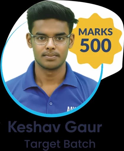 Keshav Gaur (Target Batch) scored 500 marks in NEET 2025 at Aayam Career Institute, Indore