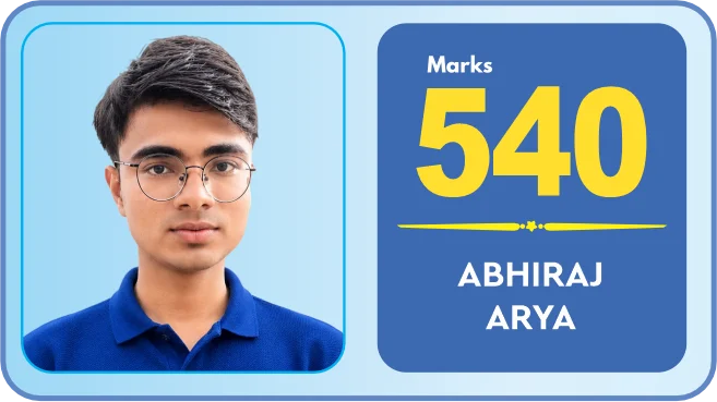 Abhiraj Arya scored 540 marks in NEET 2026 at Aayam Career Institute, Indore