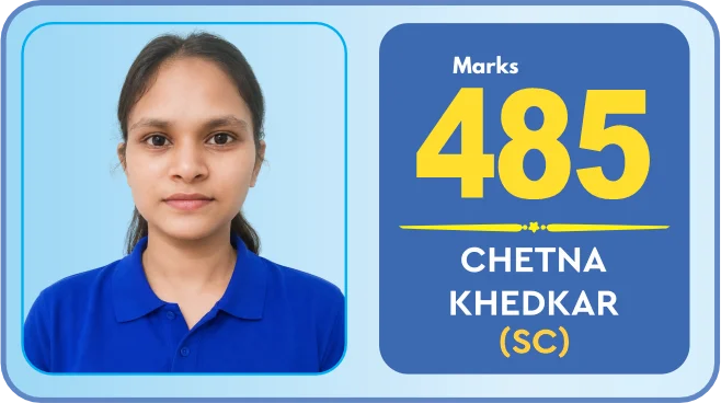 Chetna Khedkar (SC) scored 485 marks in NEET 2026 at Aayam Career Institute, Indore