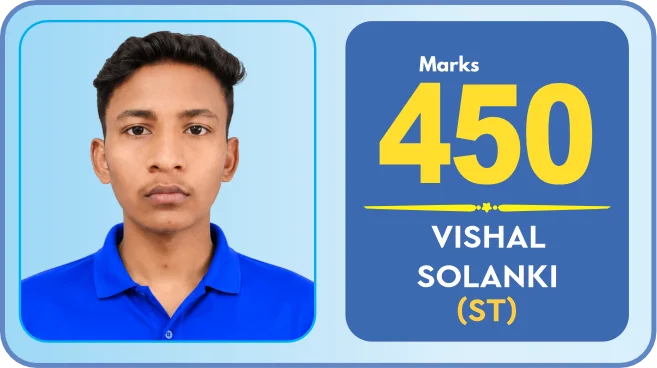 Vishal Solanki (ST) scored 450 marks in NEET 2026 at Aayam Career Institute, Indore