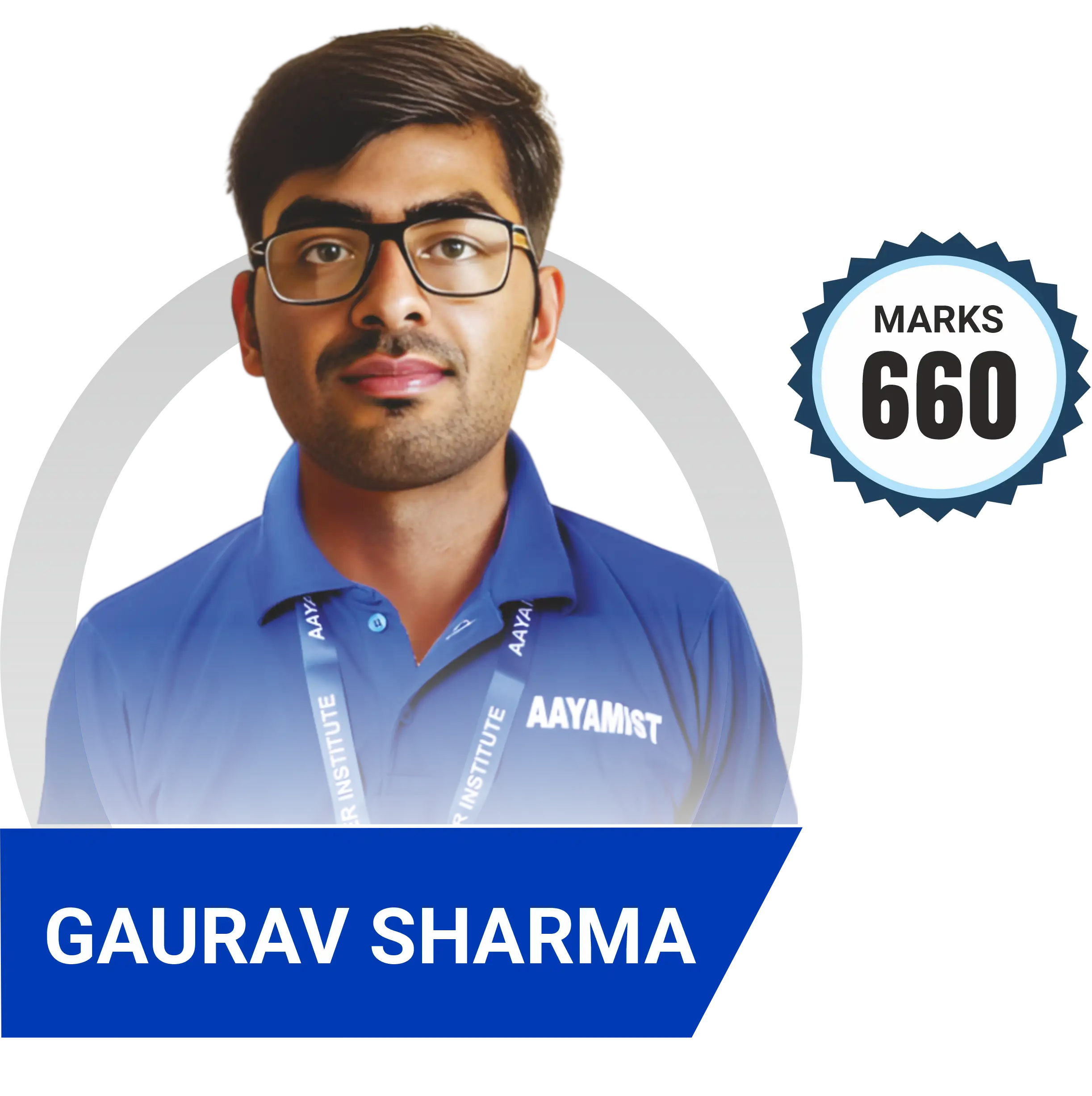 Gaurav Sharma scored 660 marks in NEET 2023 at Aayam Career Institute, Indore
