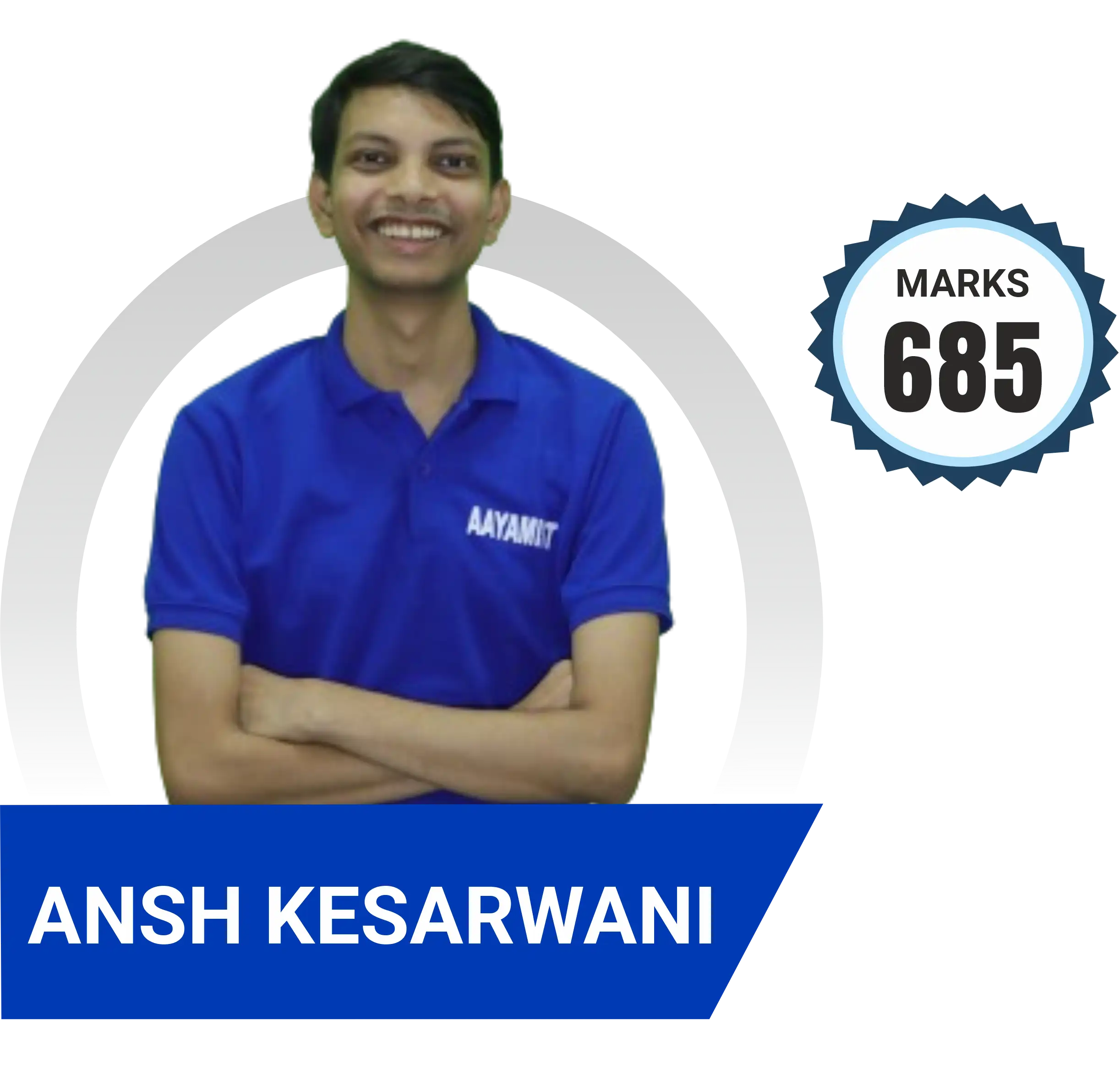 Ansh Kesarwani scored 685 marks in NEET 2024 at Aayam Career Institute, Indore