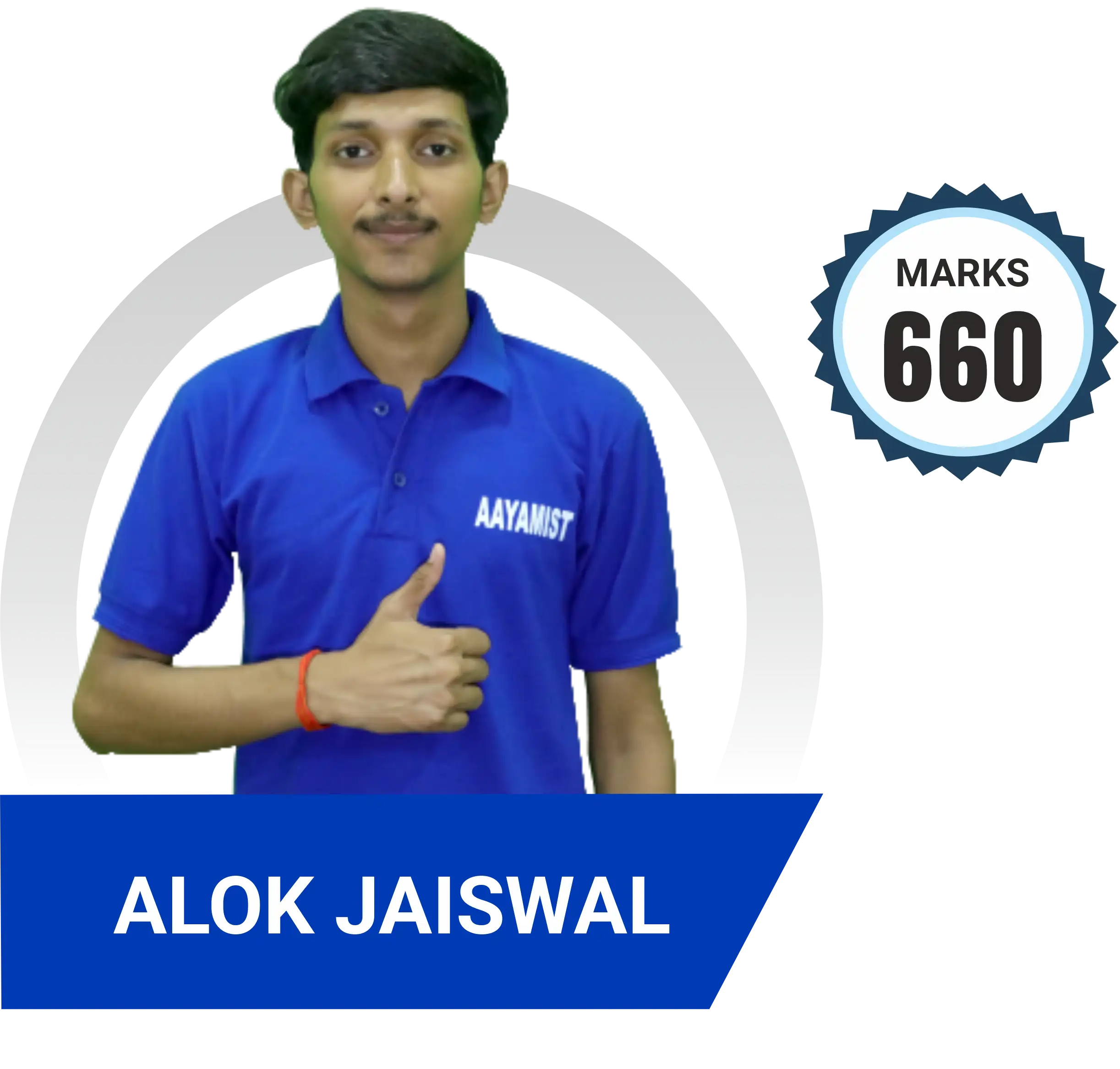 Alok Jaiswal scored 660 marks in NEET 2024 at Aayam Career Institute, Indore